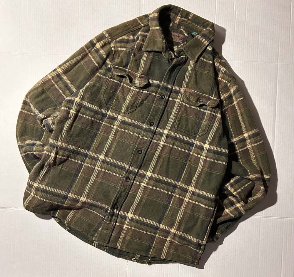 Orvis Men's Heavyweight Plaid Cotton Flannel Shirt Jacket